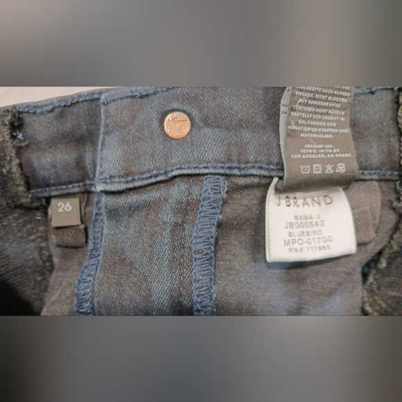 J BRAND MATERNITY PANEL MAMA J SUPER SKINNY BLACK JEANS SIZE 26 - Picture 4 of 4
